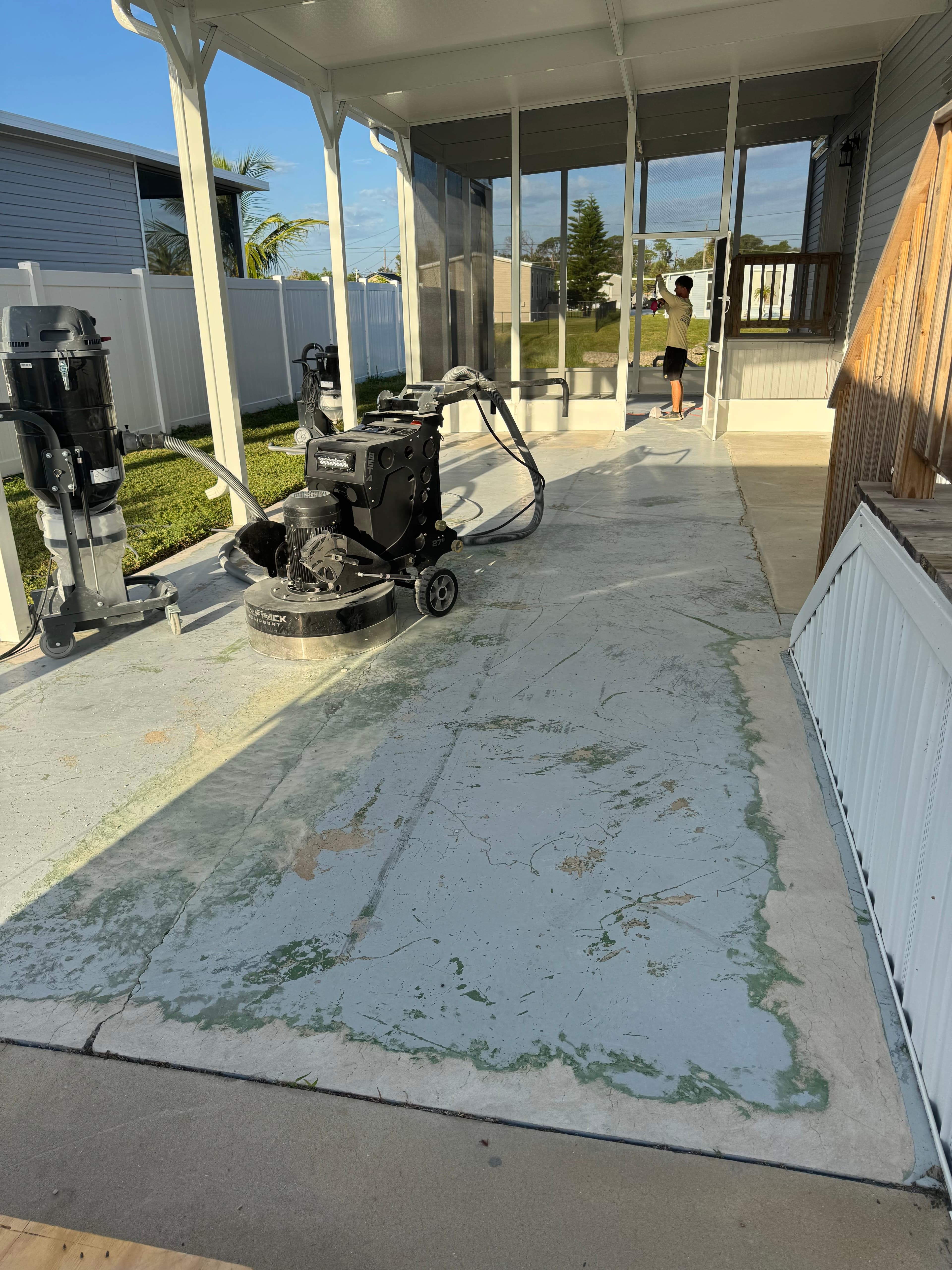 Carport concrete being prepped